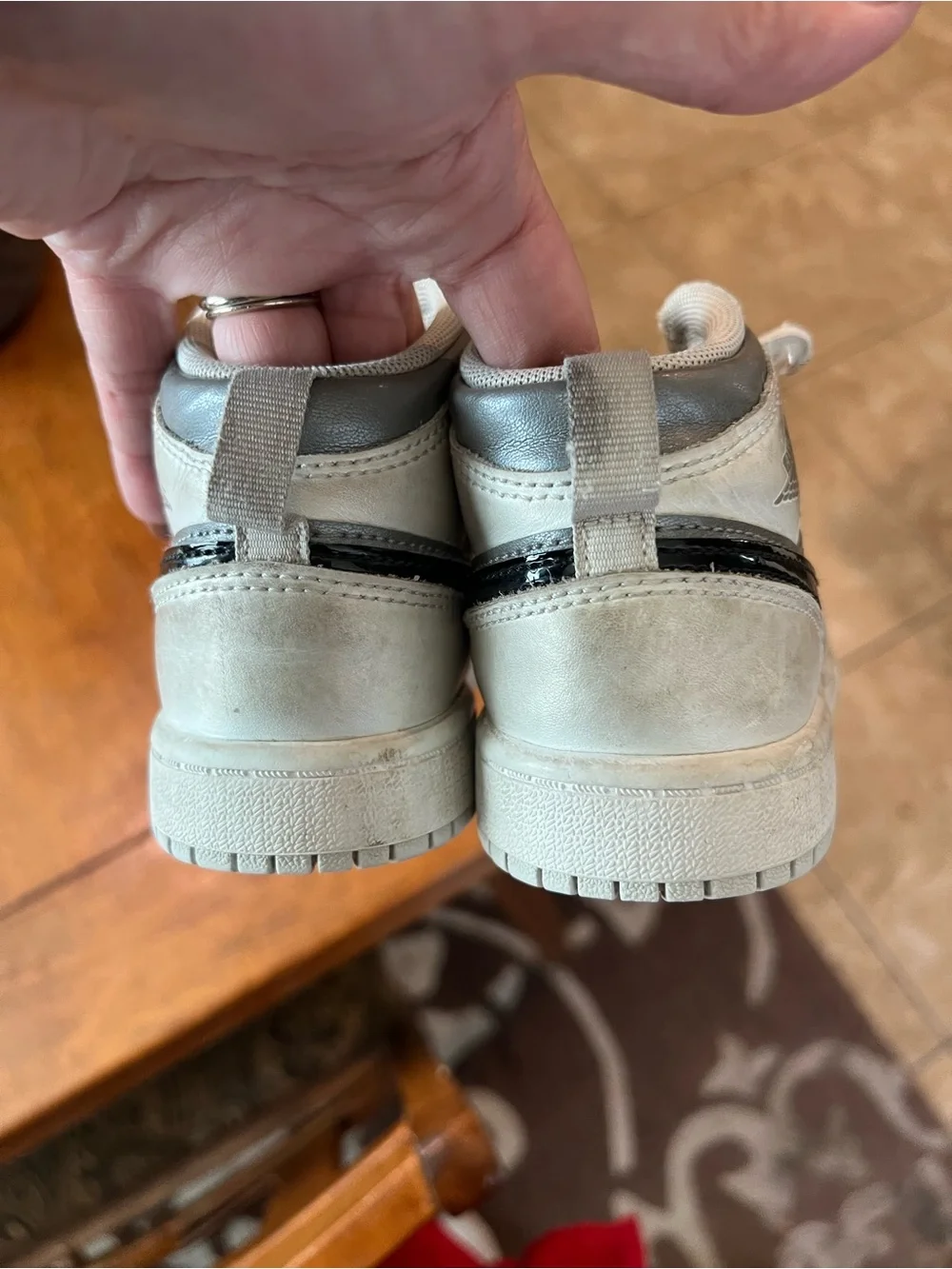 Nike Air Jordan 1 Mid Toddler Sneakers Gray Silver Black Size 13C